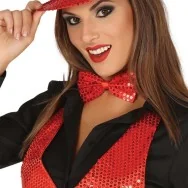 Papillon Paillettes - 9 cm (Rosso)