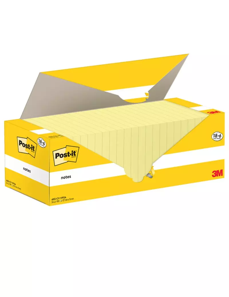 Post-it Notes 655-CY-VP24 3M - 76x127 mm - 7100317836 (Giallo Canary Conf. 24) Post-it Notes 655-CY-VP24 3M - 76x127 mm - 7100317836 (Giallo Canary Conf. 24)