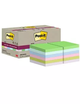 Post-it Notes Super Sticky Green 622R-SS12COL 3M - 47,6x47,6 mm - 7100284780 (Assortiti Pastello Conf. 12)