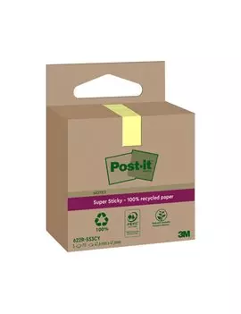 Post-it Notes Super Sticky Green 622R-SS3CY 3M - 47,6x47,6 mm - 7100284575 (Giallo Canary Conf. 3)