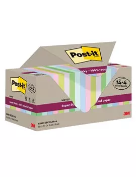 Post-it Notes Super Sticky Green SSCOL14+4 3M - 76x76 mm - 7100284782 (Giallo Canary Conf. 18)