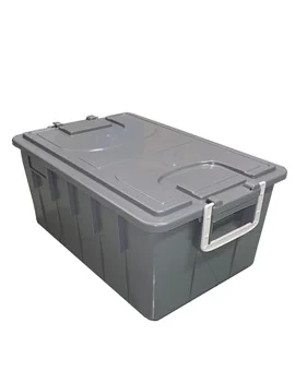 Cassa Multiuso con Coperchio e Maniglie Mobil Plastic - 58x38x26 cm - 40 Litri - 143/40-GRI (Grigio)
