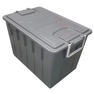 Cassa Multiuso con Coperchio e Maniglie Mobil Plastic - 58x38x38 cm - 60 Litri - 143/60-GRI (Grigio)