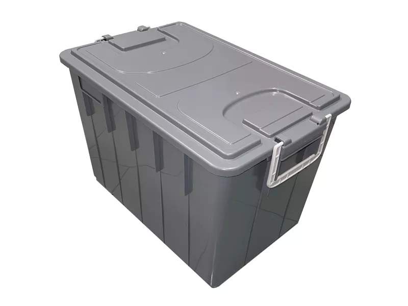 Cassa Multiuso con Coperchio e Maniglie Mobil Plastic - 58x38x38 cm - 60 Litri - 143/60-GRI (Grigio)