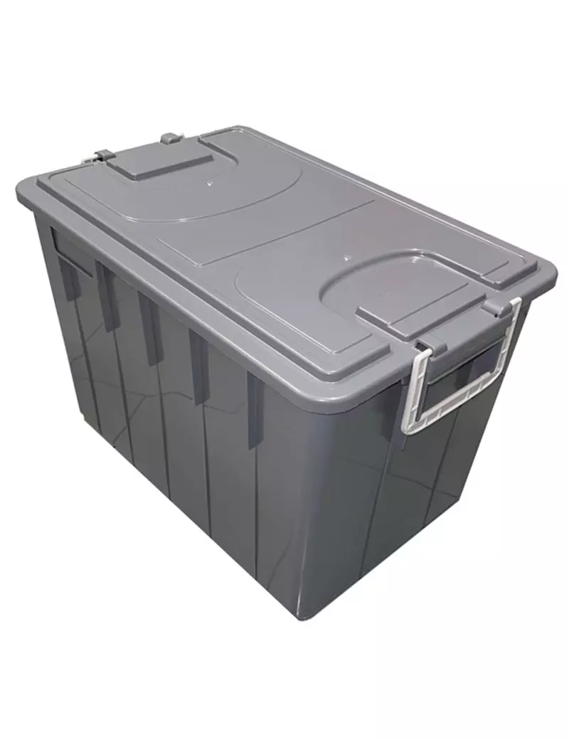 Cassa Multiuso con Coperchio e Maniglie Mobil Plastic - 58x38x38 cm - 60 Litri - 143/60-GRI (Grigio) Cassa Multiuso con Coperchio e Maniglie Mobil Plastic - 58x38x38 cm - 60 Litri - 143/60-GRI (Grigio)