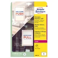 Etichette Adesive Rimovibili per Finestre Avery - 200x148 mm - L9002-10 (Bianco Conf. 10)