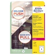 Etichette Adesive Rimovibili Rotonde per Finestre Avery - 200 mm - L9003-10 (Bianco Conf. 10)