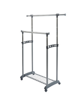 Stender Appendiabiti su Ruote Gastone Perfetto - 2 Barre - 0511A (Grigio)