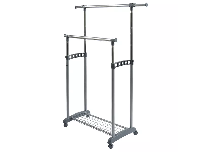 Stender Appendiabiti su Ruote Gastone Perfetto - 2 Barre - 0511A (Grigio)