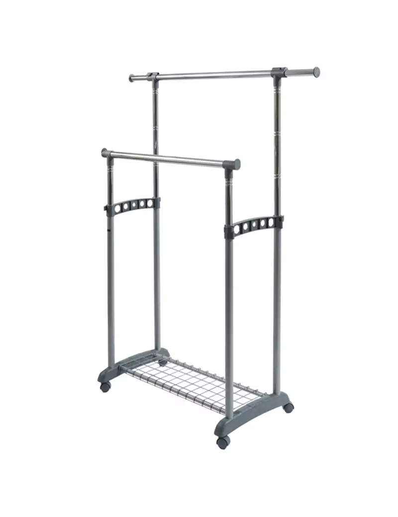 Stender Appendiabiti su Ruote Gastone Perfetto - 2 Barre - 0511A (Grigio) Stender Appendiabiti su Ruote Gastone Perfetto - 2 Barre - 0511A (Grigio)