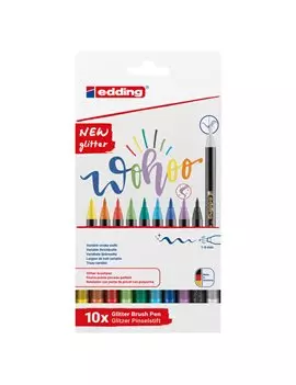 Pennarello Brush 1340 Edding - 1-6 mm - 4-1340-10-4 (Assortiti Glitter Conf. 10)