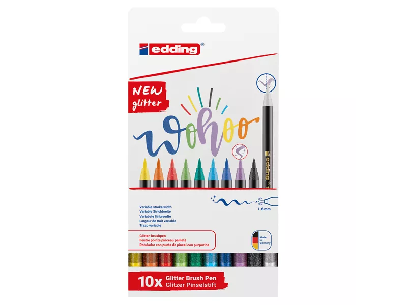 Pennarello Brush 1340 Edding - 1-6 mm - 4-1340-10-4 (Assortiti Glitter Conf. 10)