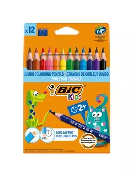 Matite Colorate Evolution Triangle Bic - 82973511 (Assortiti Conf. 12)