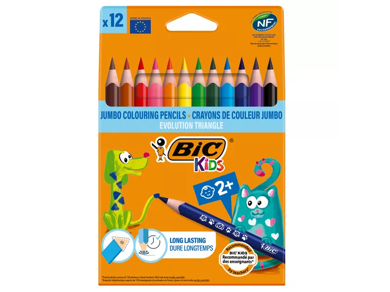 Matite Colorate Evolution Triangle Bic - 82973511 (Assortiti Conf. 12)