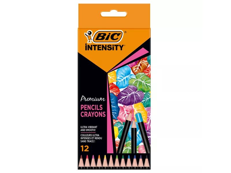 Matite Colorate Intensity Wood Premium Bic - 951844 (Assortiti Conf. 12)