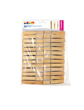 Mollette Naturali in Legno Deco CWR - 72 mm - 11689 (Naturale Conf. 50)