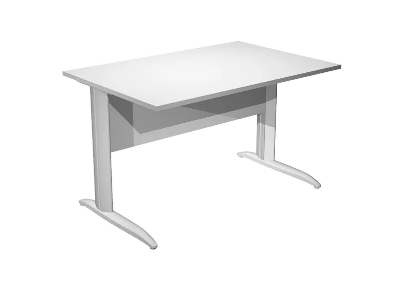 Scrivania Lineare Easy Metal Artexport - 140x80 cm - 002K2/3/AA (Bianco e Grigio Alluminio)