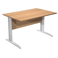 Scrivania Lineare Easy Metal Artexport - 140x80 cm - 002K2/6/AA (Faggio e Grigio Alluminio)