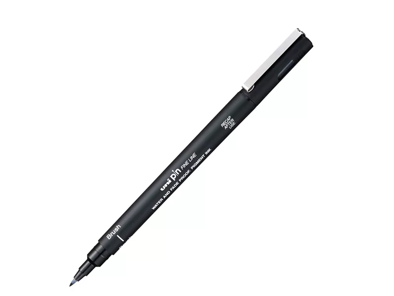 Fineliner Pin Uni-Ball - Punta Brush - M-PINBR-N (Nero Conf. 12)