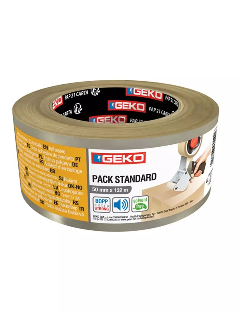 Nastro Adesivo Geko - 50 mm x 132 m - 18000/60 (Trasparente) Nastro Adesivo Geko - 50 mm x 132 m - 18000/60 (Trasparente)