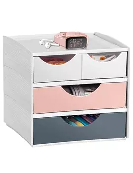 Mini Cassettiera MyCube 3-211 Mineral CEP - 18,6x18,5x17,5 cm - 2+2 Cassetti - 1032111681 (Multicolor)
