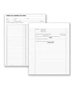 Registro Verbali Assemblee Condominiali Data Ufficio - 80 Pagine - 31x24,5 cm - DU136400000