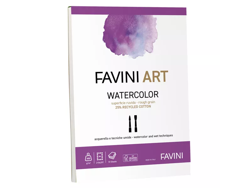 Album Collato Art Watercolor Favini - A4 - 300 g - A420384 (Bianco)