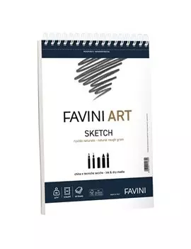 Album Spiralato Art Sketch Favini - 23x29,7 cm - 90 g - A290454 (Bianco)