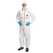 Tuta da Lavoro Tyvek 800J DuPont - Taglia L - Nastrature Arancioni - TY390.59.01-L (Bianco)