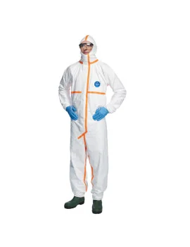 Tuta da Lavoro Tyvek 800J DuPont - Taglia XXL - Nastrature Arancioni - TY390.59.01-XXL (Bianco)