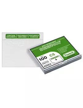 Busta Adesiva Portadocumenti Speedy Doc C5 Favorit - Contiene Documenti - 23x16,5 cm - 100500098 (Trasparente Conf. 100)