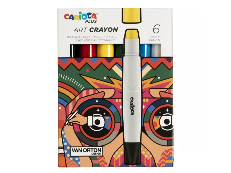Pastelli a Cera Art Crayon Carioca - 10 mm - 45212 (Assortiti Conf. 6)
