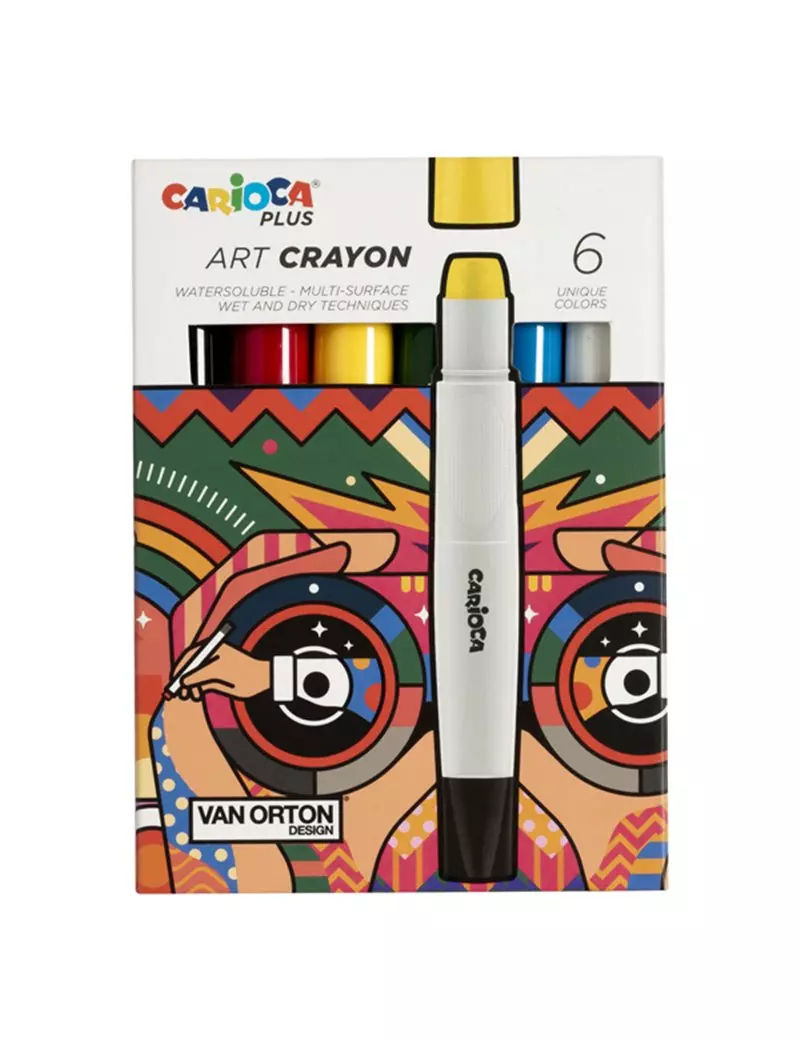 Pastelli a Cera Art Crayon Carioca - 10 mm - 45212 (Assortiti Conf. 6) Pastelli a Cera Art Crayon Carioca - 10 mm - 45212 (Assortiti Conf. 6)
