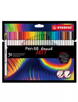 Pennarello Pen 68 Brush Arty Line Stabilo - 1 mm - 568/30-21-20 (Assortiti Conf. 30)
