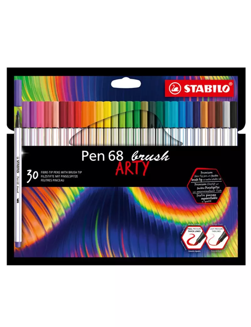 Pennarello Pen 68 Brush Arty Line Stabilo - 1 mm - 568/30-21-20 (Assortiti Conf. 30) Pennarello Pen 68 Brush Arty Line Stabilo - 1 mm - 568/30-21-20 (Assortiti Conf. 30)