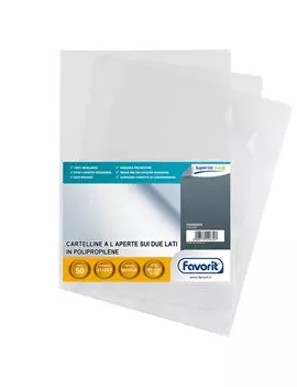 Cartellina a L Pratic Favorit - A4 - Superior Goffrata - 100460049 (Trasparente Conf. 50)