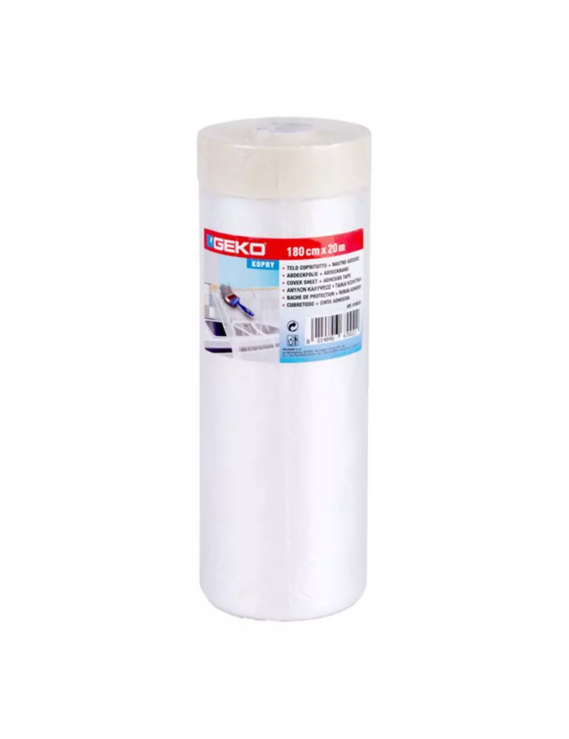 Nastro Adesivo in Carta e Telo Geko - 180 mm x 20 m - 41000/5 (Trasparente) Nastro Adesivo in Carta e Telo Geko - 180 mm x 20 m - 41000/5 (Trasparente)
