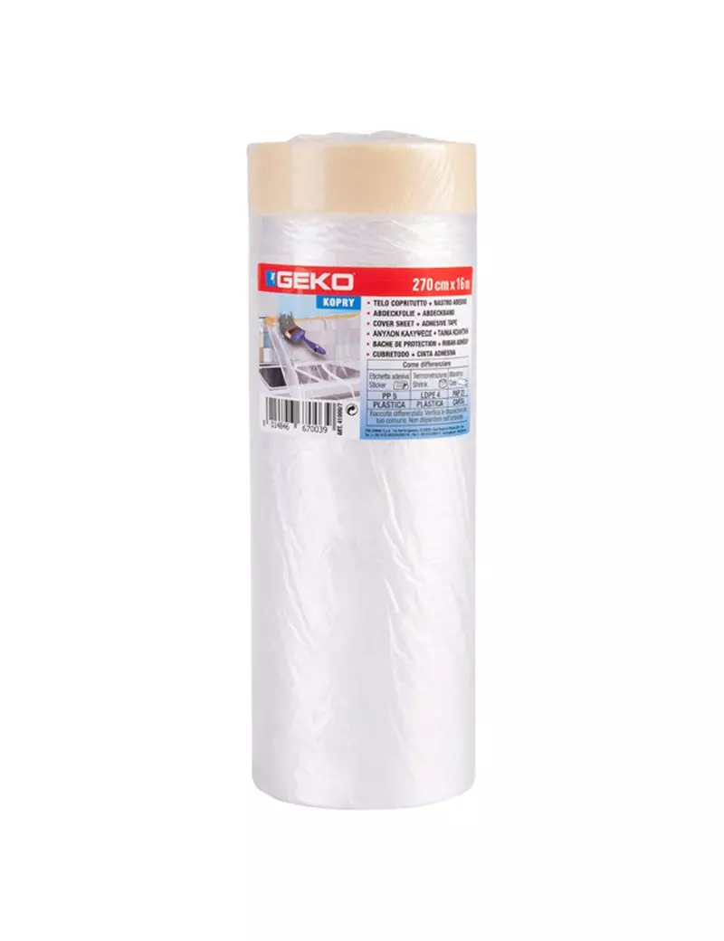 Nastro Adesivo in Carta e Telo Geko - 300 mm x 20 m - 41000/7 (Trasparente) Nastro Adesivo in Carta e Telo Geko - 300 mm x 20 m - 41000/7 (Trasparente)