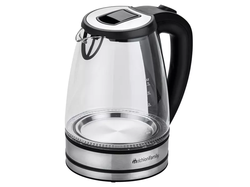Bollitore Elettrico Mr Boil Melchioni - Cordless con Caraffa in Vetro - 2200 W - 118360027 (Nero e Trasparente)