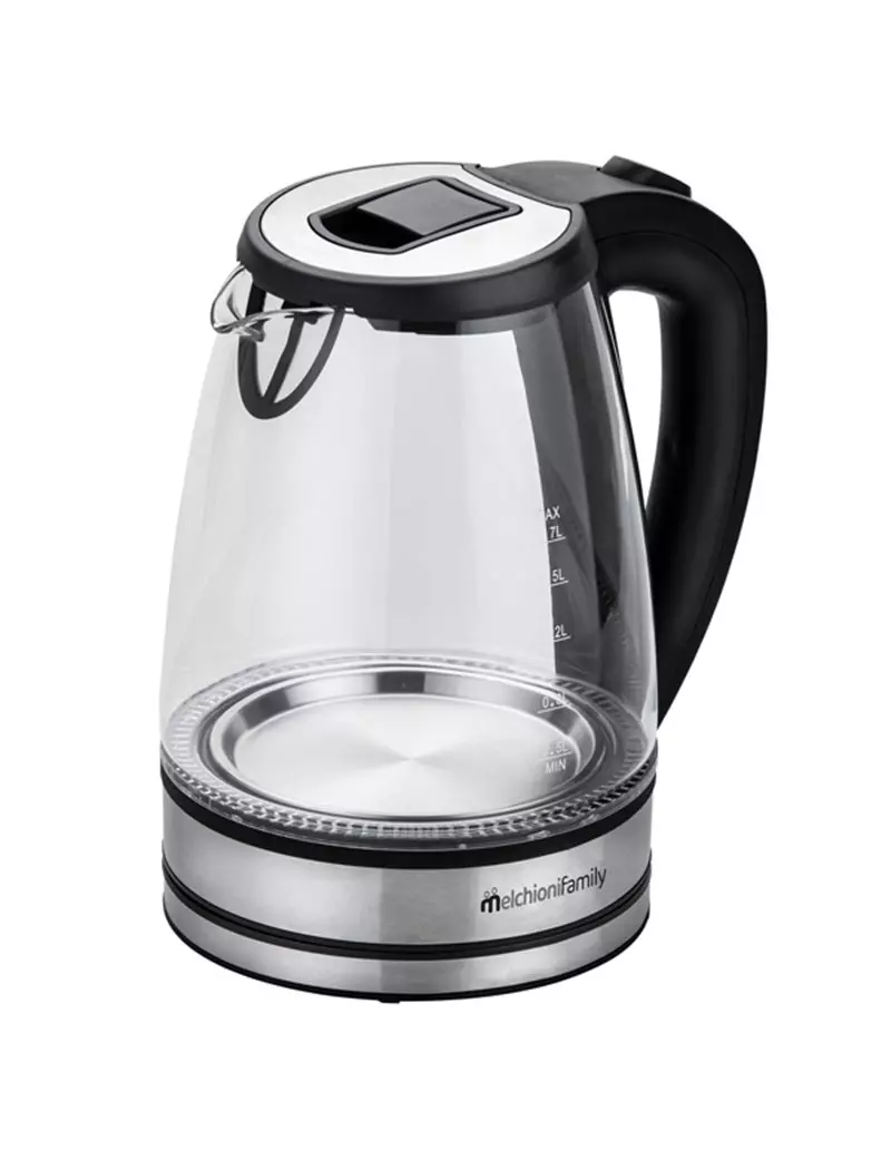 Bollitore Elettrico Mr Boil Melchioni - Cordless con Caraffa in Vetro - 2200 W - 118360027 (Nero e Trasparente) Bollitore Elettrico Mr Boil Melchioni - Cordless con Caraffa in Vetro - 2200 W - 118360027 (Nero e Trasparente)