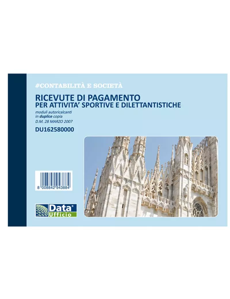 Blocco Ricevute Pagamento per Attività Sportive Data Ufficio - 50/50 Copie Autoricalcanti - 11,5x16,5 cm - DU162580000 Blocco Ricevute Pagamento per Attività Sportive Data Ufficio - 50/50 Copie Autoricalcanti - 11,5x16,5 cm - DU162580000