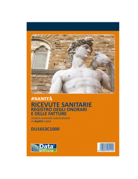 Blocco Ricevute Sanitarie Numerate Data Ufficio - 100/100 Copie Autoricalcanti - 21,5x14,8 cm - DU1653C1000