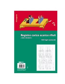 Registro Carico/Scarico Rifiuti Edipro - 21,5x29,7 cm - 100 Pagine Numerate - E2868RENTRI (Conf. 5)