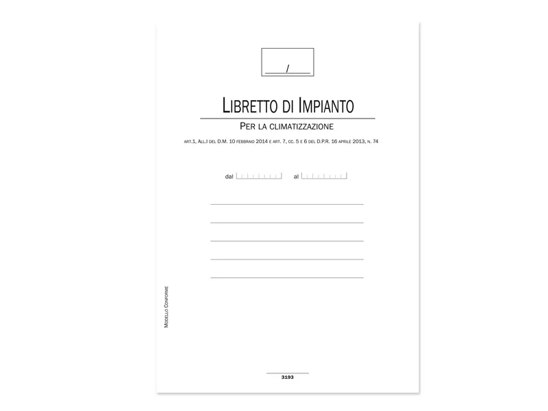 Libretto Impianti di Climatizzazione Data Ufficio - 44 Pagine - 21x30 cm - DU319300000