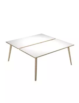 Scrivania a 2 Postazioni Contrapposte Woody Artexport - 120x166 cm - 6404B-DKA-3C (Rovere e Bianco)