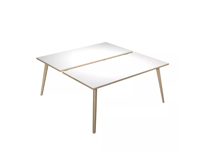 Scrivania a 2 Postazioni Contrapposte Woody Artexport - 120x166 cm - 6404B-DKA-3C (Rovere e Bianco)