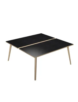 Scrivania a 2 Postazioni Contrapposte Woody Artexport - 120x166 cm - 6404B-DKA-8C (Rovere e Nero Venato)