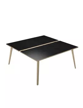 Scrivania a 2 Postazioni Contrapposte Woody Artexport - 120x166 cm - 6404B-DKA-8C (Rovere e Nero Venato)