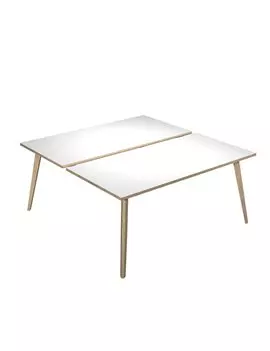 Scrivania a 2 Postazioni Contrapposte Woody Artexport - 140x166 cm - 6402B-DKA-3C (Rovere e Bianco)