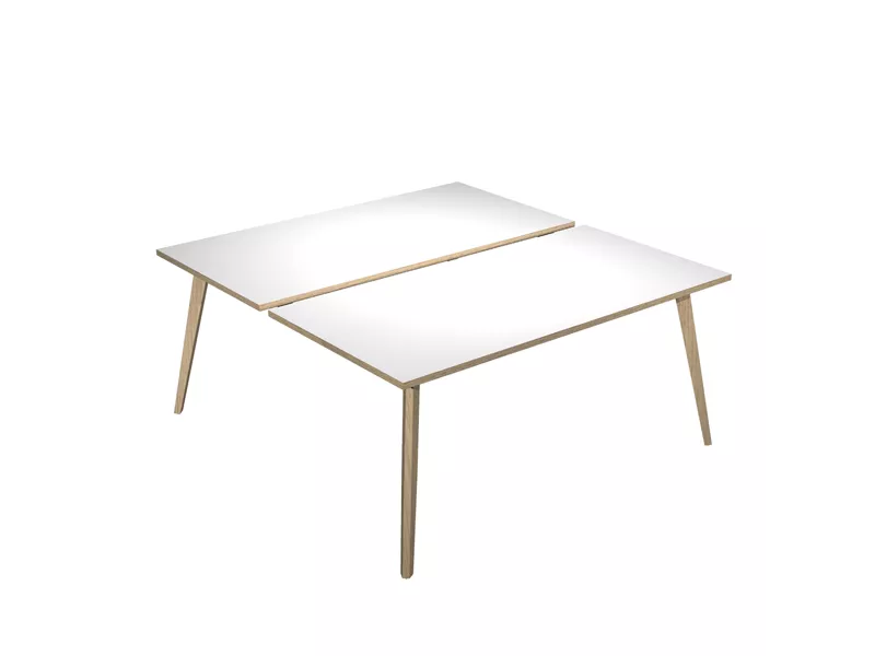 Scrivania a 2 Postazioni Contrapposte Woody Artexport - 140x166 cm - 6402B-DKA-3C (Rovere e Bianco)